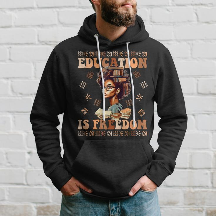 Education Is Freedom African American Black History Teacher Hoodie Gifts for Him
