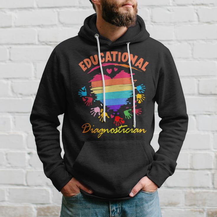 Educational Diagnostician Hand Print Inspriring Quote Hoodie Gifts for Him