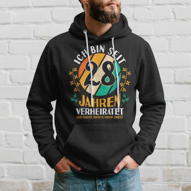 Ehe Nelkenhochzeit 28 Jahreerheiratet Hochzeitstag Kapuzenpullover Geschenke für Ihn