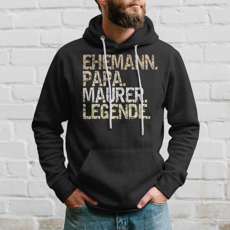 Ehemann Papa Maurer Legende Lustiger Maurermeister Spruch Kapuzenpullover Geschenke für Ihn