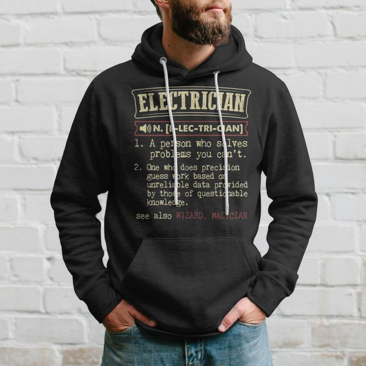 Electrician Dictionary Definition Hoodie Gifts for Him