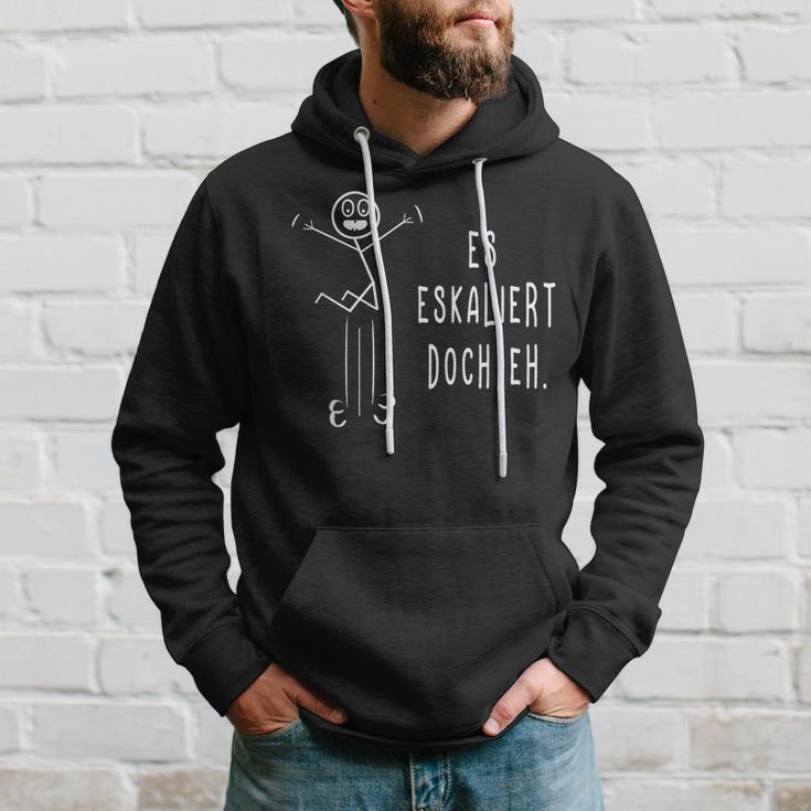 Es Escaliert Doch Eh Techno Rave Saufen Party Stick Figure Hoodie Geschenke für Ihn