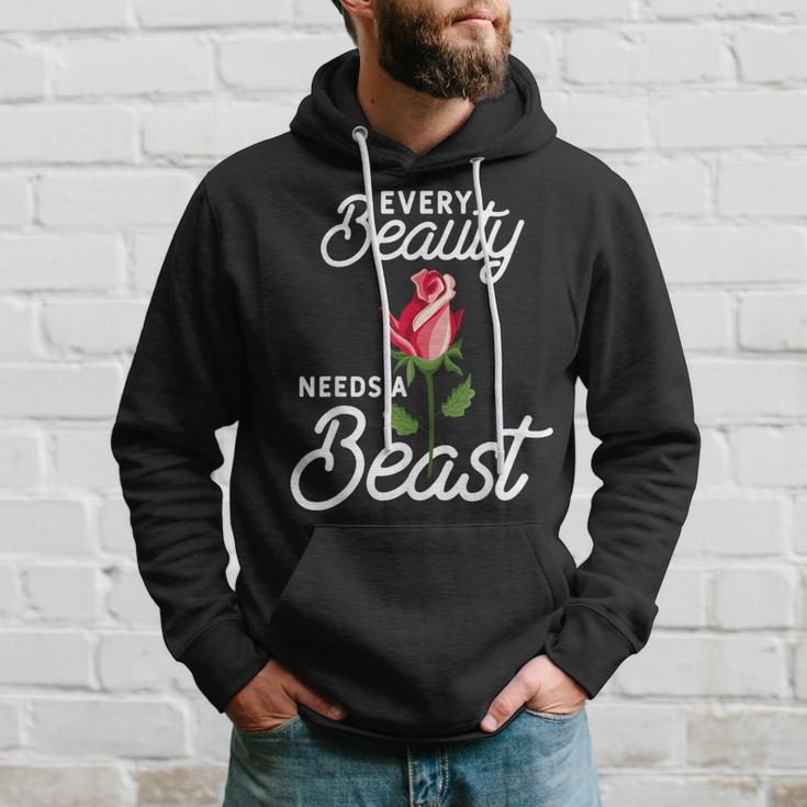 Every Beauty Needs A Beast Matching Couple Weightlifting Hoodie Gifts for Him