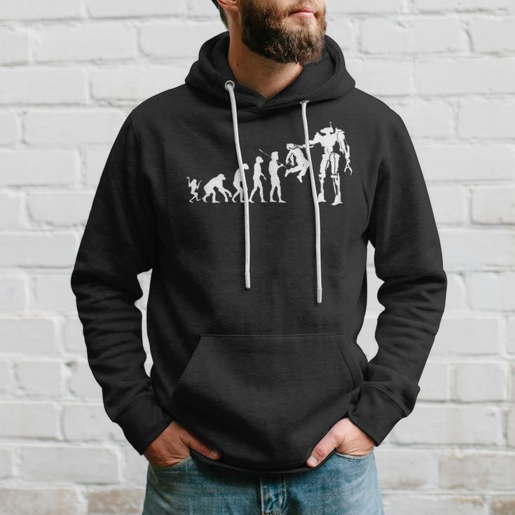 Evolving Future Humans And Robots Dystopian Tech Evolution Hoodie Gifts for Him