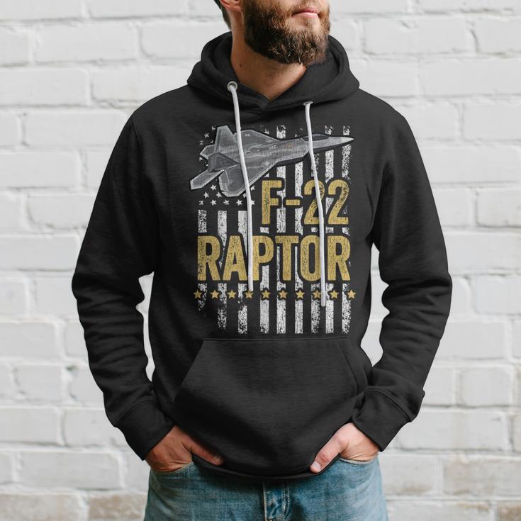 F-22 Raptor Fighter Jet Usa Flag Military F-18 Plane Hoodie Gifts for Him