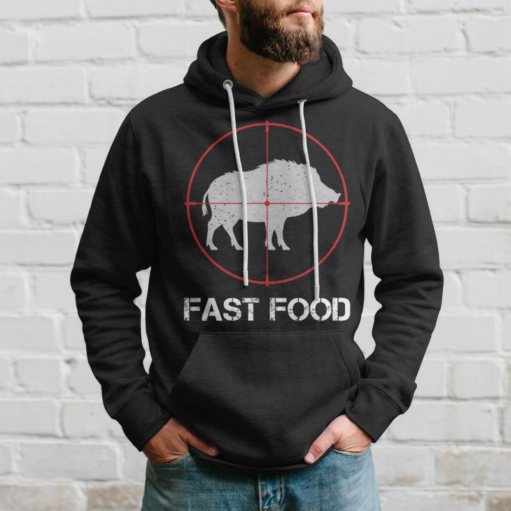 Fast Food Wildschweinjagd Lustige Tierwelt Jäger Papa Kapuzenpullover Geschenke für Ihn