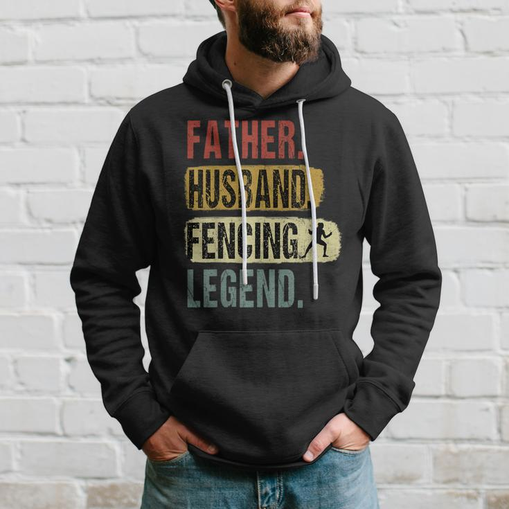 Father Husband Fencing Legend Fencing Dad Father's Day Hoodie Gifts for Him
