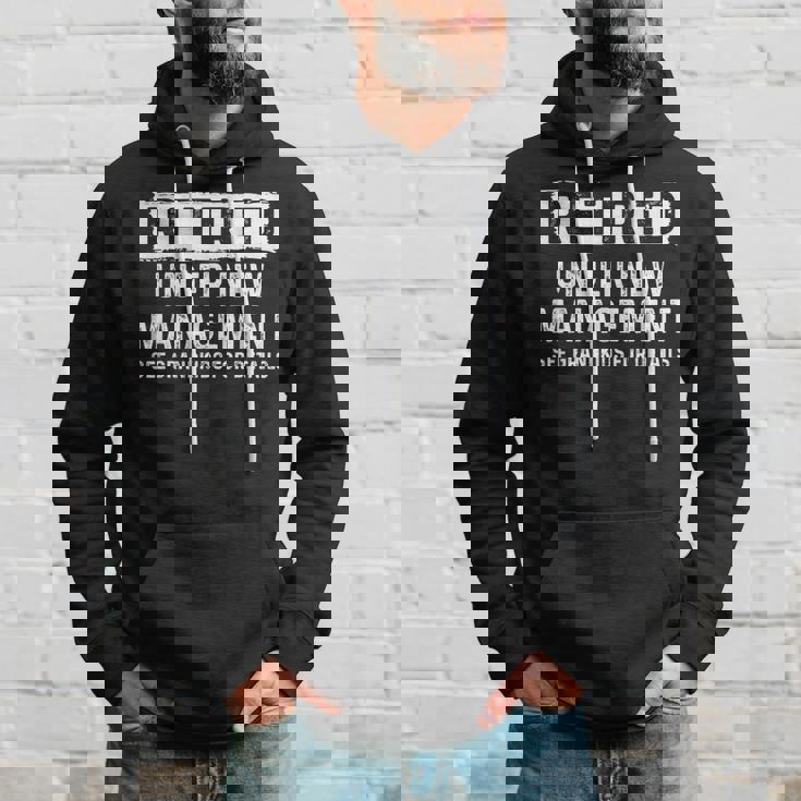 Fathers Day Retired Grandpa Retirement Under New Management Hoodie Gifts for Him