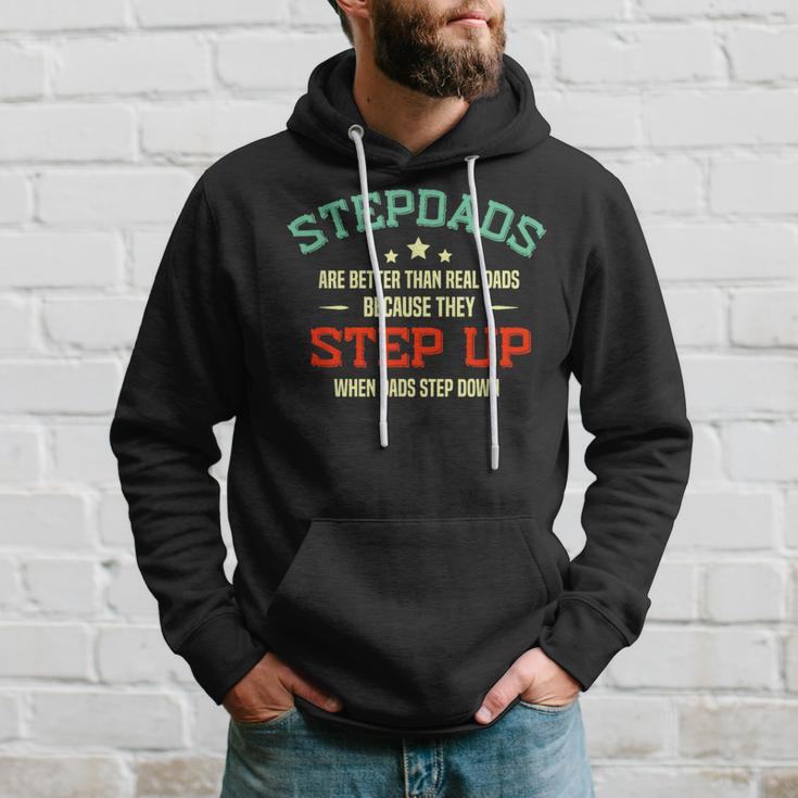 Fathers Day Step Dad Stepped Up Stepfather Hoodie Gifts for Him