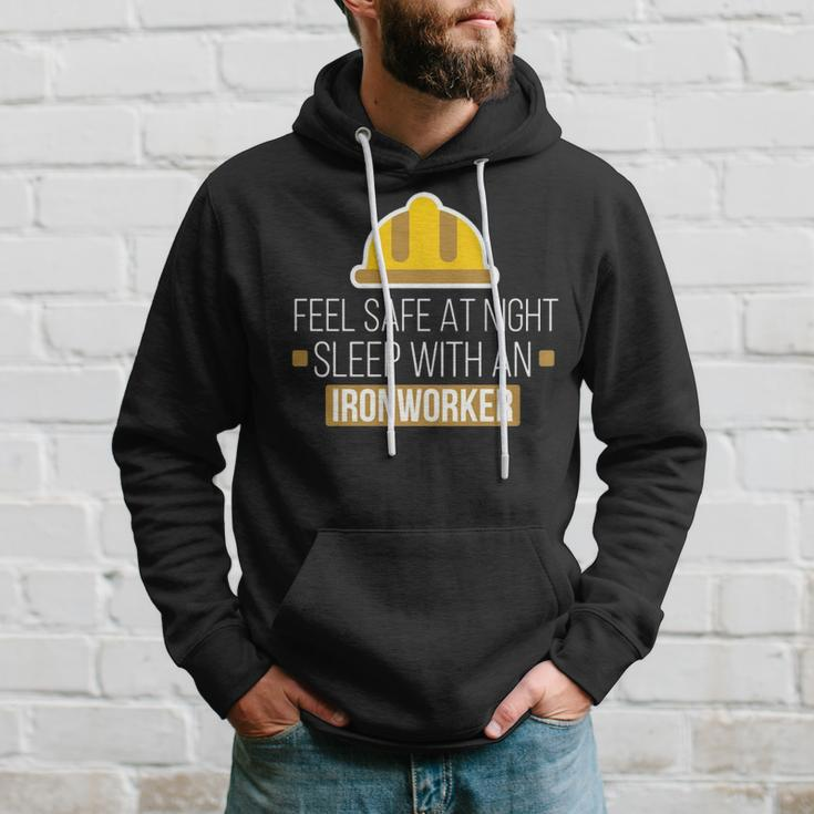 Feel Safe At Night Sleep With An Ironworker Hoodie Gifts for Him