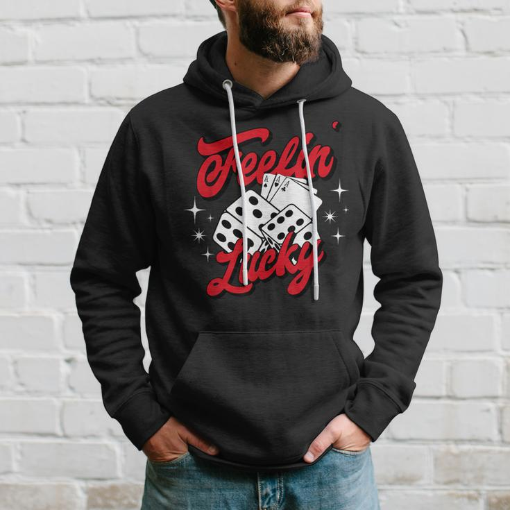 Feelin Lucky Gambling Casino Bingo Cards And Dice Hoodie Gifts for Him