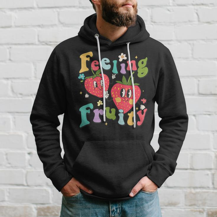 Feeling Fruity Lesbian Strawberry Cottagecore Lgbt Pride Hoodie Gifts for Him