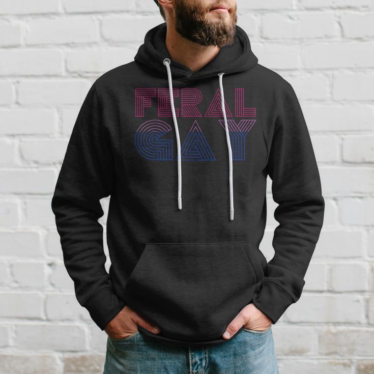 Feral Gay Lgbt Gay Bi Pan Trans Pride Meme Bisexual Flag Hoodie Gifts for Him