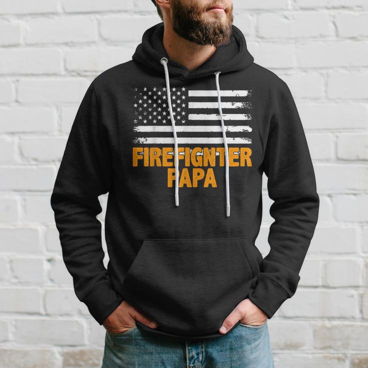 Feuerwehrmann Papa Amerikanische Flaggeatertag Kapuzenpullover Geschenke für Ihn