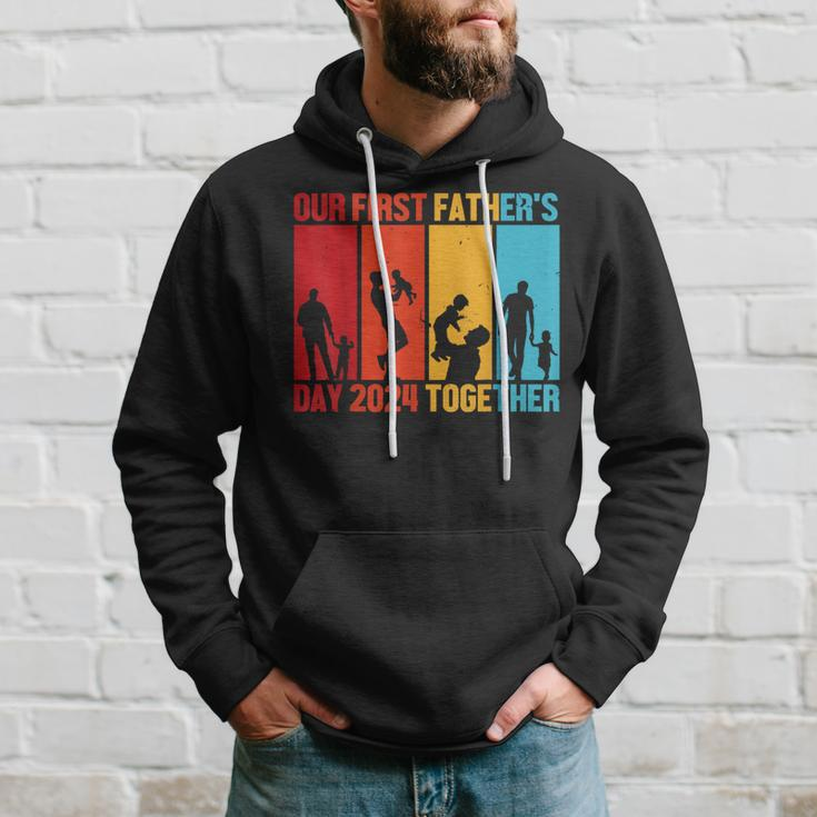 Our First Father's Day Est 2024 Together First Time Dad Hoodie Gifts for Him