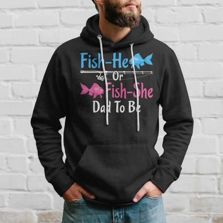 Fish-He Or Fish-She Dad To Be Gender Reveal Baby Shower Hoodie Gifts for Him