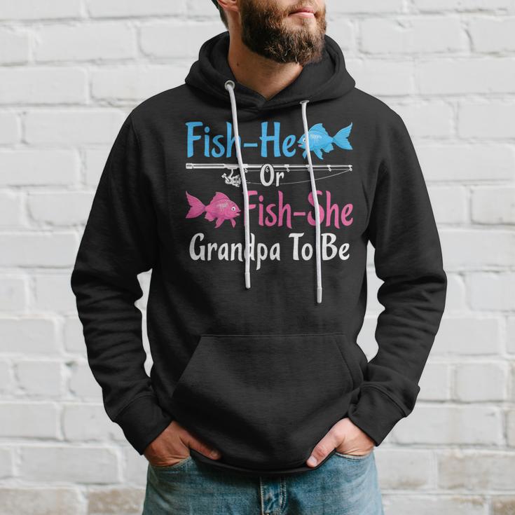 Fish-He Or Fish-She Grandpa To Be Gender Reveal Baby Shower Hoodie Gifts for Him