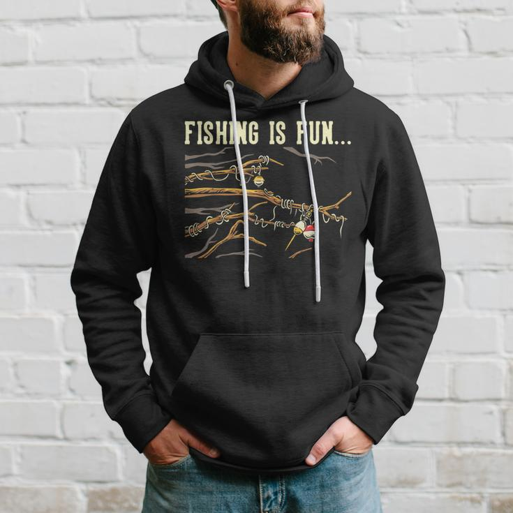 Fishing Is Fun Bobbers Stuck In Tree Hoodie Gifts for Him