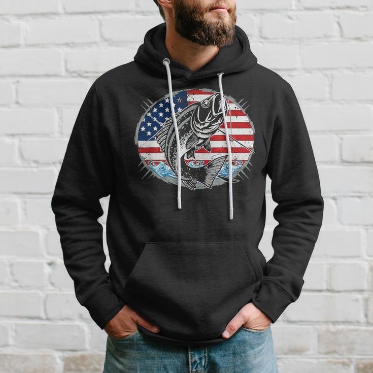 Fishing Lovers American Flag Hoodie Gifts for Him