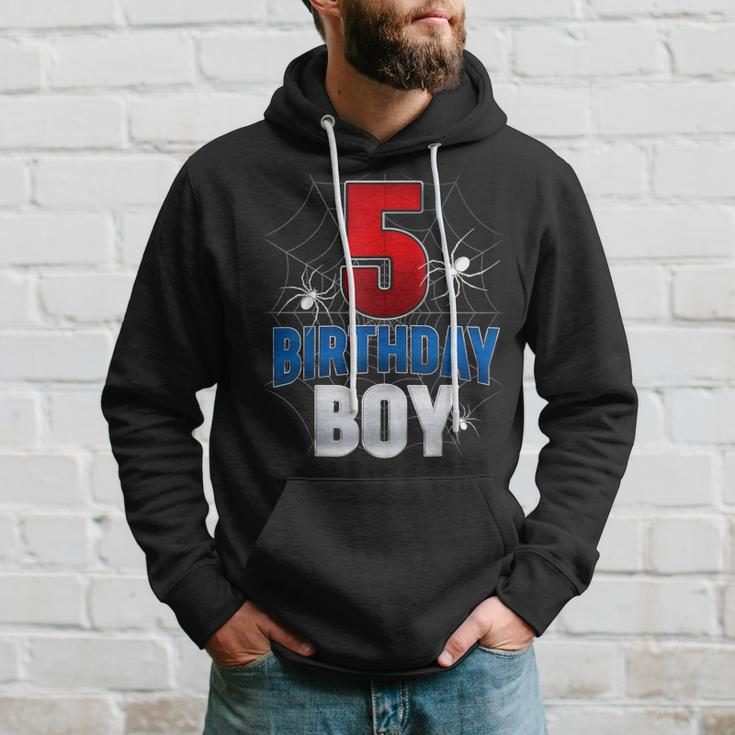 Five 5Yr Boys Spider Web Happy 5Th Birthday Boy 5 Years Old Hoodie Gifts for Him