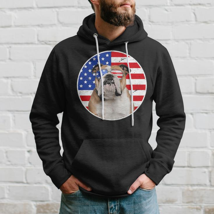 Fourth Of July Dog American Flag July 4Th Bulldog Lover Hoodie Gifts for Him