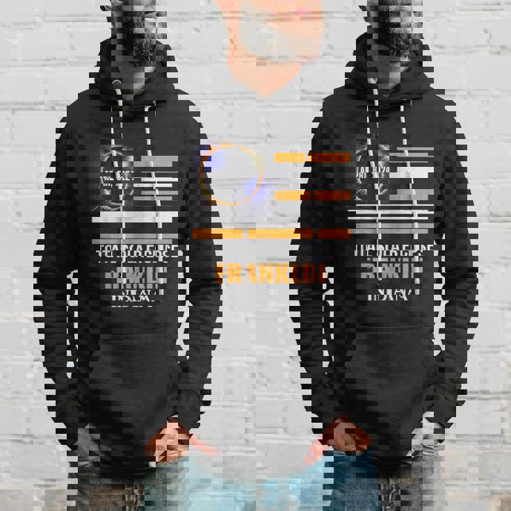 Franklin Indiana Solar Eclipse 2024 Us Flag Hoodie Gifts for Him