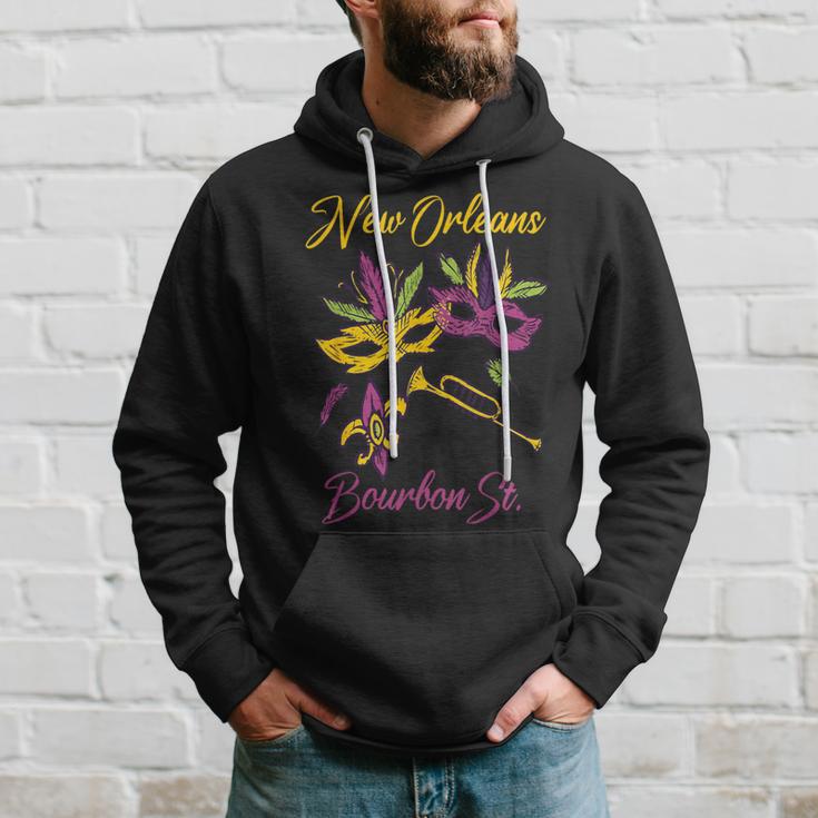 French New Orleans Mardi Gras Souvenir Bourbon Street Hoodie Gifts for Him