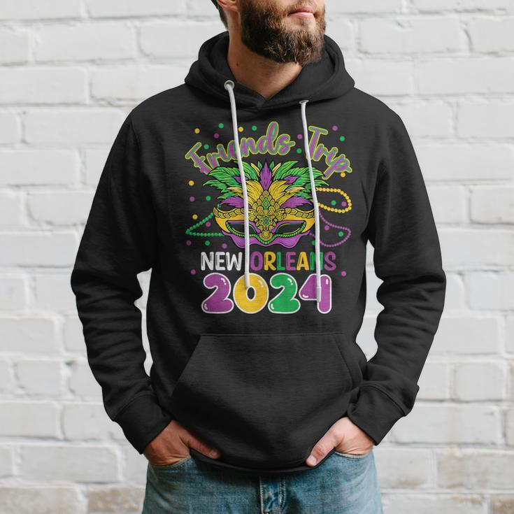 Friends Trip New Orleans 2024 Mardi Gras Masked Hoodie Gifts for Him