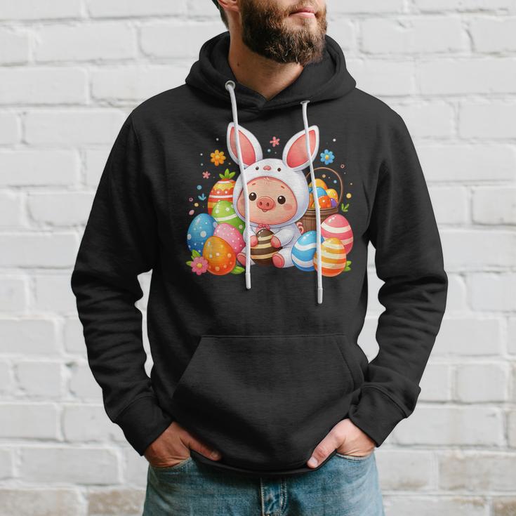 Frohe Ostern Schwein Im Häschen Kostüm Hoodie Geschenke für Ihn