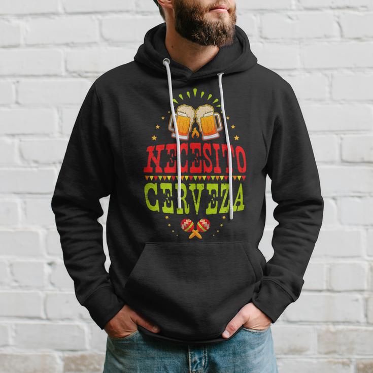 Fun Necesito Cerveza Mexican Beer Drinking Party Hoodie Gifts for Him