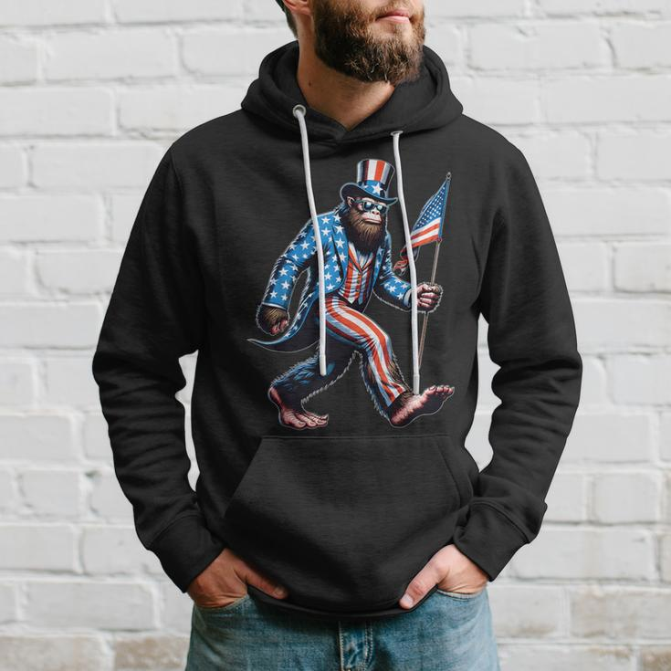 4Th Of July Bigfoot Sasquatch American Flag Patriotic Hoodie Gifts for Him