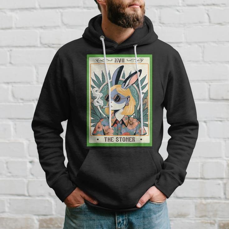 Bunny Cannabis Weed Lover 420 The Stoner Tarot Card Hoodie Gifts for Him
