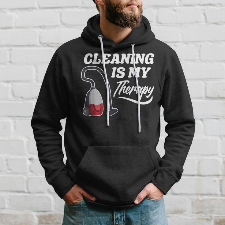 Cleaning Is My Therapy Housekeeping Housekeeper Hoodie Gifts for Him