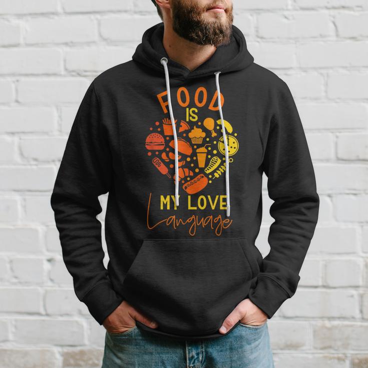 Cook Chef Foodie Retro Food Is My Love Language Hoodie Gifts for Him