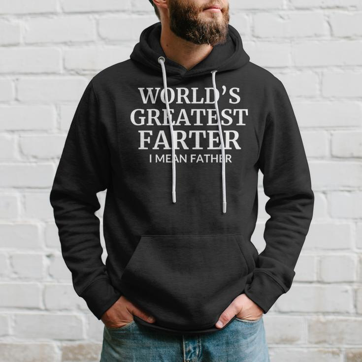 Dad Fathers Day Saying Worlds Greatest Farter I Mean Hoodie Gifts for Him