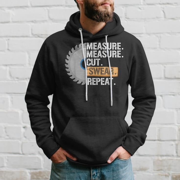 Dad Measure Cut Swear Repeat Handyman Father Day Hoodie Gifts for Him