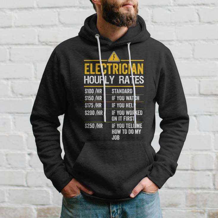 Electrician Hourly Rates Lineman For Electricians Hoodie Gifts for Him