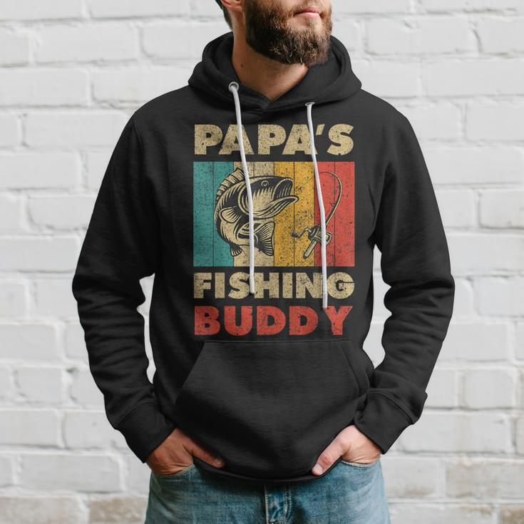 Fishing Papa's Fishing Buddy Vintage Fishing Hoodie Gifts for Him