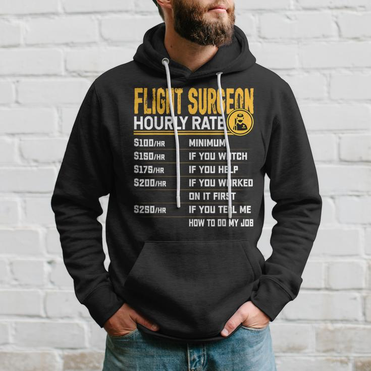 Flight Surgeon Hourly Rate Flight Doctor Physician Hoodie Gifts for Him