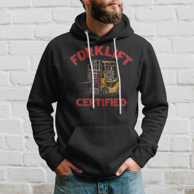 Forklifts Operator Forklift Certified Retro Skeleton Hoodie Gifts for Him