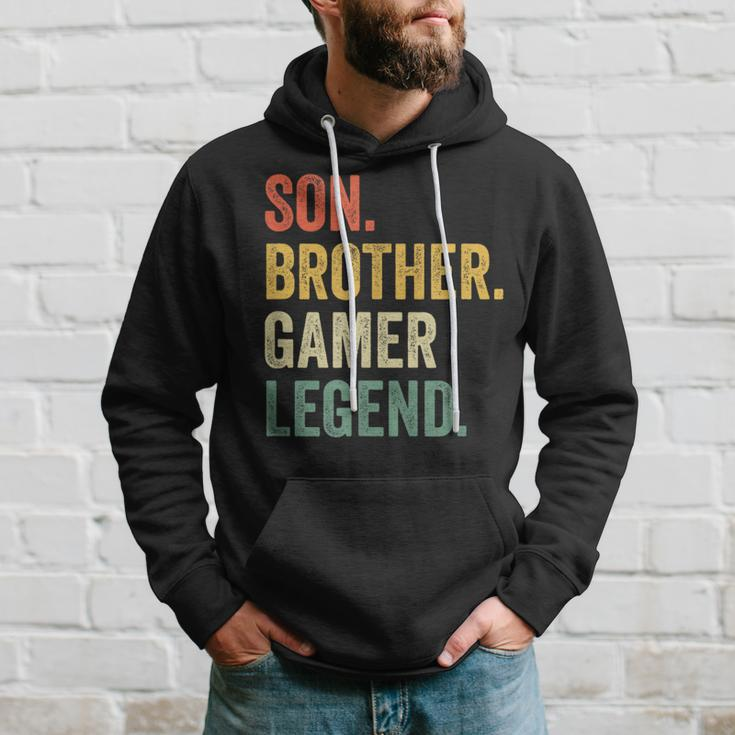 Gaming Son Brother Gamer Legend Video Game Vintage Hoodie Gifts for Him