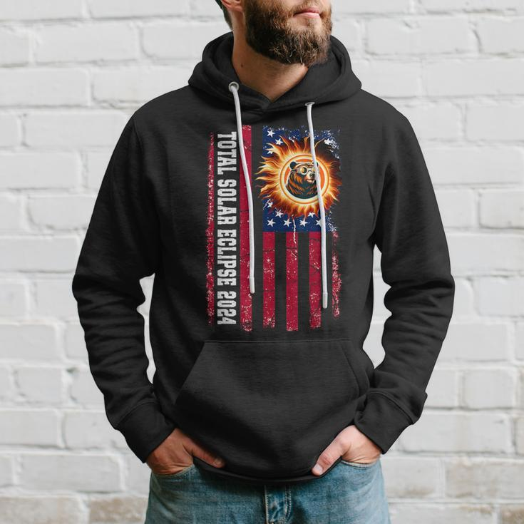 Grizzly Bear Total Solar Eclipse 2024 Bear Total Solar Hoodie Gifts for Him