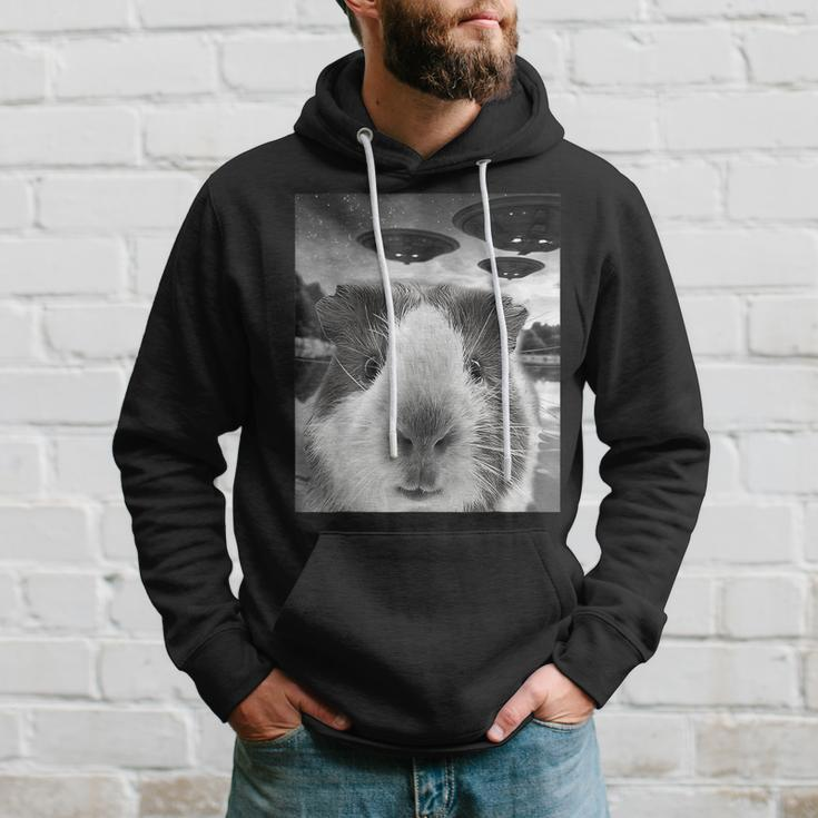 Guinea Pig Selfie With Ufos For Guinea Pig Lover Hoodie Gifts for Him