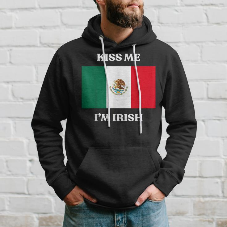 Kiss Me I'm Irish St Patrick's Irish Beer Mexico Flag Hoodie Gifts for Him