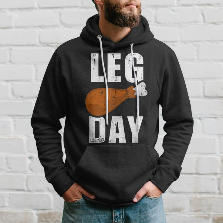 Leg Day For Fitness Exercise Gym Thanksgiving Dinner Hoodie Gifts for Him