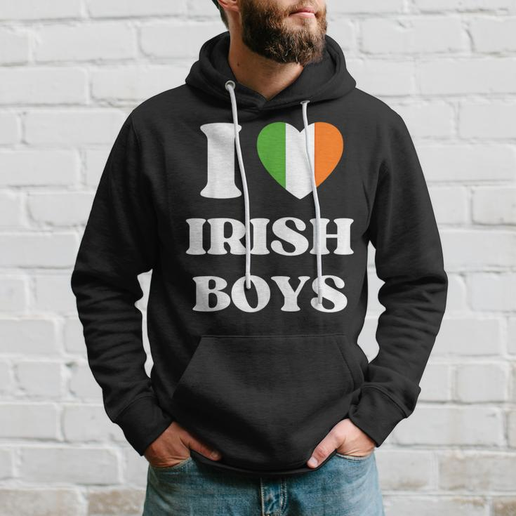 I Love Irish Boys I Red Heart British Boys Ireland Hoodie Gifts for Him