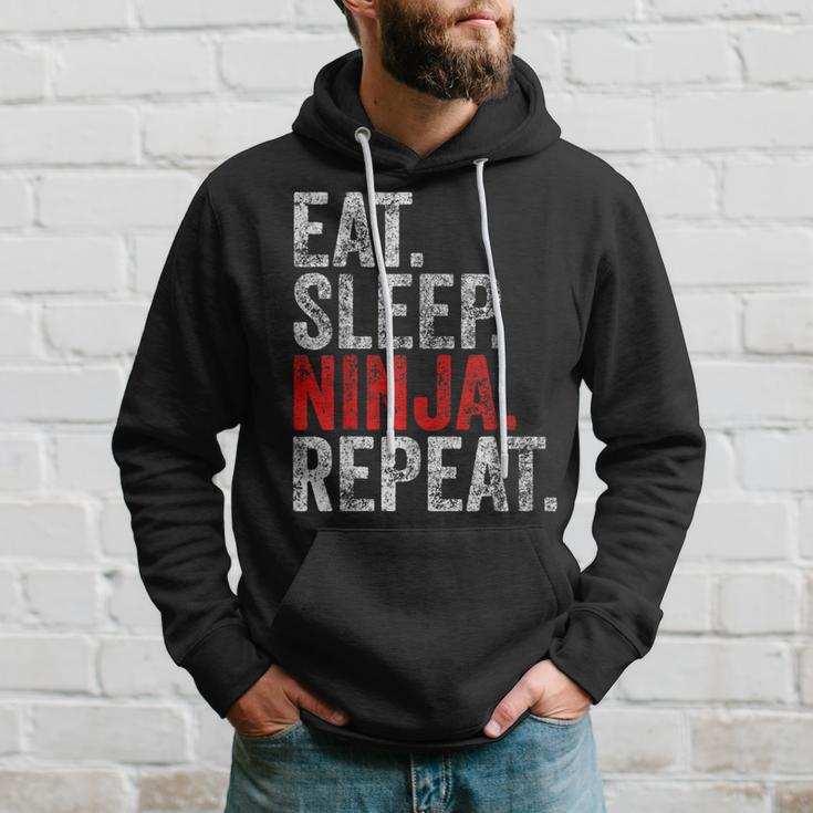Martial Ninja Costume Eat Sleep Ninja Repeat Hoodie Gifts for Him