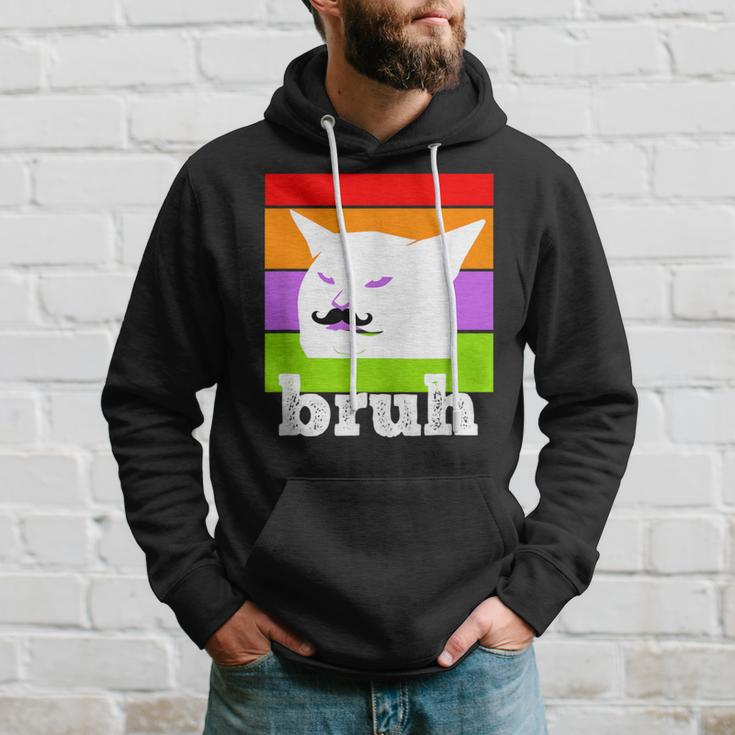 Meme Saying Bruh With Cat-Cinco De Mayo-Mexican Fiesta Hoodie Gifts for Him
