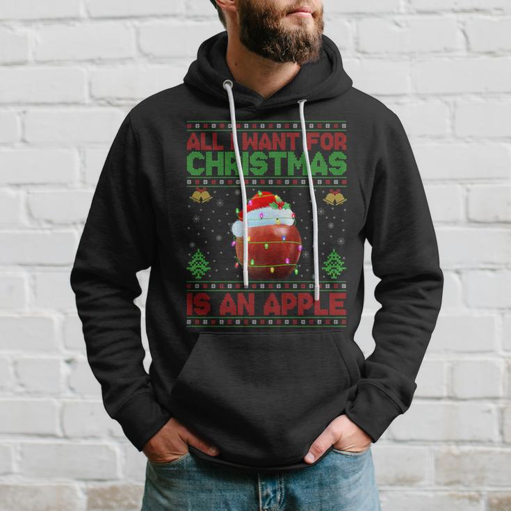 Ugly All I Want For Christmas Is A Apple Hoodie Gifts for Him