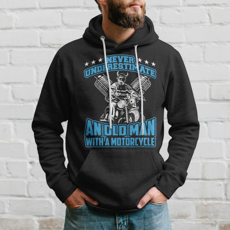 Never Underestimate An Old Man With A Motorcycle Hoodie Gifts for Him